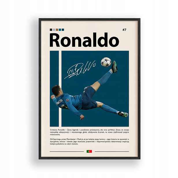 Plakát obrázek Ronalda v černém dřevěném Rámeček 30x40 cm