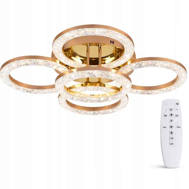 Stropní Svítidlo glamour závěsná zlatá Lustr Stropní Svítidlo Led Dálkový Ovladač