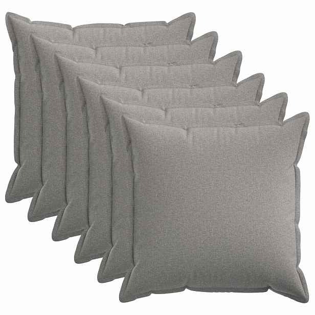 vidaXL Povlak na polštář 6 pcs HOUTEN Oblačno šedá 60 x 60 cm
