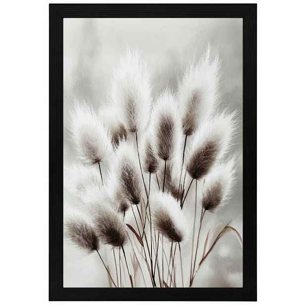 Plakát Rámeček Dřevo Akvarel Příroda Vegetace Trávy Šedá 40x60