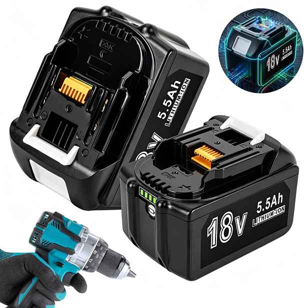 Akumulátor Li-Ion Bedee 18v 5500mah s Led displejem pro Makita Nástroje