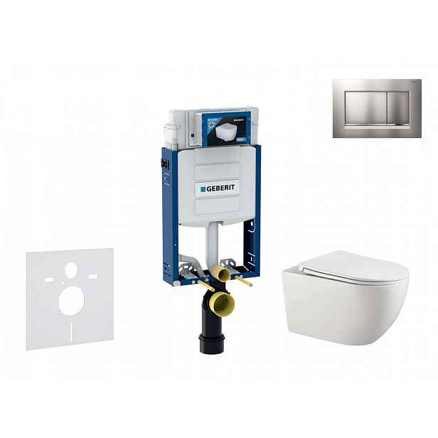 Geberit Kombifix - Set předstěnové instalace, klozetu Gaia a sedátka softclose, tlačítko Sigma20, chrom mat/chrom SANI15CA1124