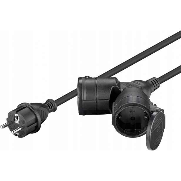 Prodlužovací Kabel elektrický 10m Goobay 2x zásuvky s uzemněním a Rozdělovačem