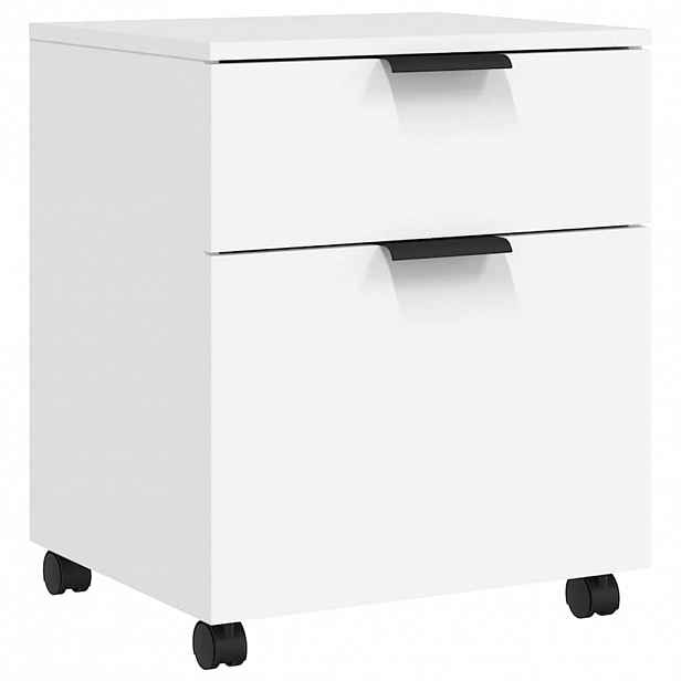 vidaXL Mobilní kartotéka na kolečkách bílá 45x38x54cm kompozitní dřevo