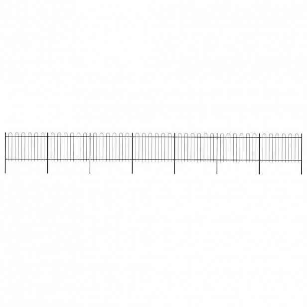 vidaXL Zahradní plot s obloukem nahoře ocelový 1172 x 120 cm černý