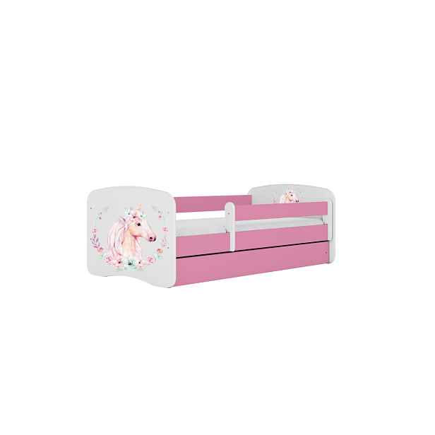 Kocot kids Dětská postel Babydreams kůň růžová, varianta 80x180, se šuplíky, bez matrace