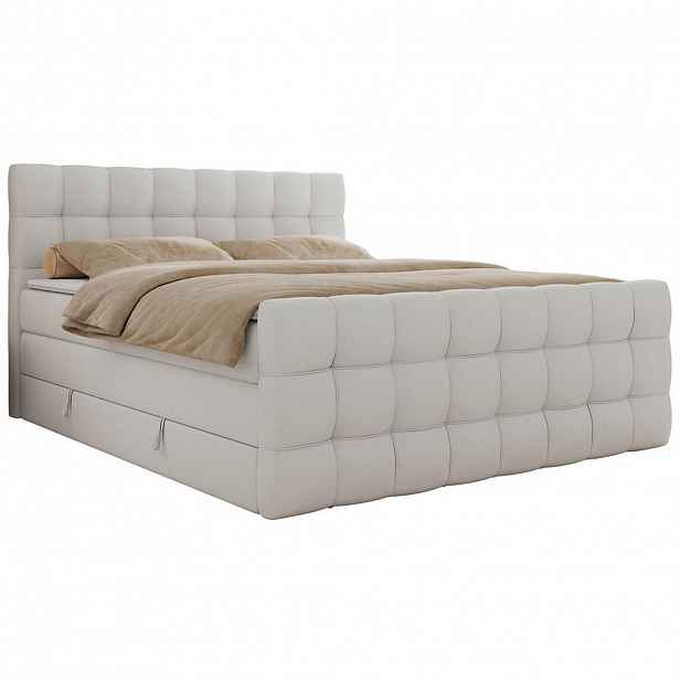 MKS POSTEL BOXSPRING ALTIVO KING DUO 200/200 - Bílá Ekokůže - Topper Visco - H4