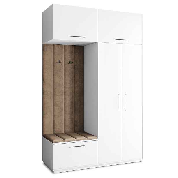 MASSENO MODERNÍ PŘEDSÍŇOVÁ SESTAVA REMA, 150/240/60 cm, bílá