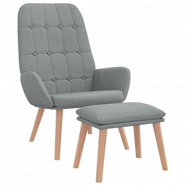 vidaXL Relaxační křeslo s podnožkou světle šedé textil