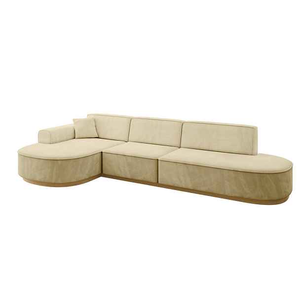 ALTDECOR ROHOVÁ SEDAČKA s otomanem, levá MARI-L2-v2 328x171x83 Béžová Velur