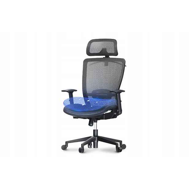 Ergonomická Nastavitelná Kancelářská Židle S Opěrkou Hlavy, Černá
