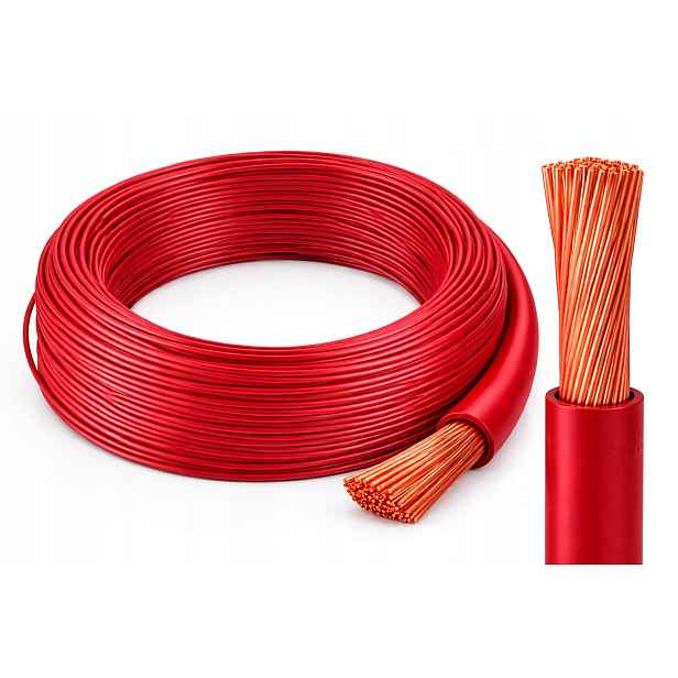Kabel jednožilový Lgy 70mm2 červený 1x70 měděný Polský 1 m