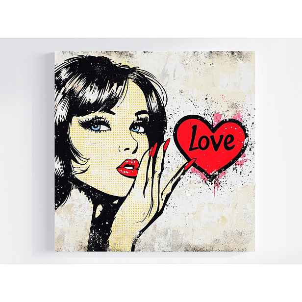 Obraz Na Plátně Canvas Graffiti Street Pop Art Žena Srdce Love 50x50