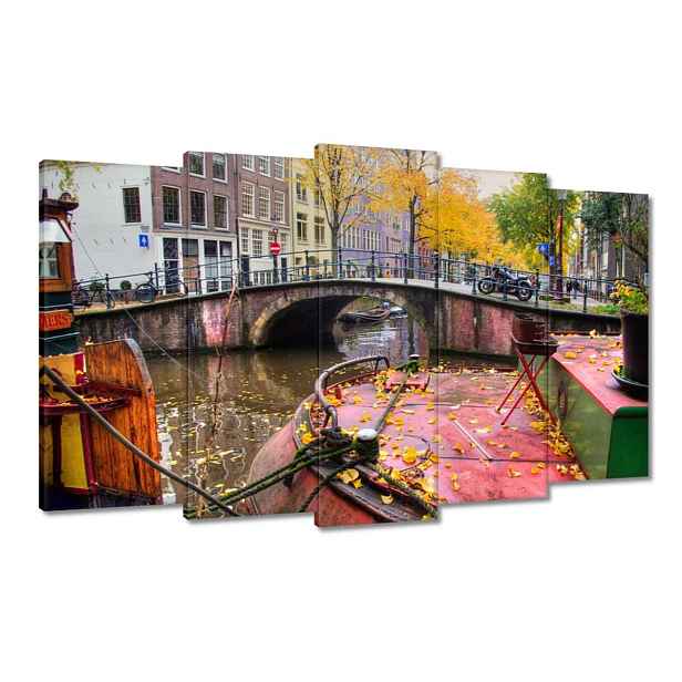 Obrazy 100x60 Růžový můstek Amsterdam