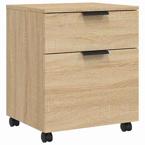 vidaXL Mobilní kartotéka na kolečkách dub sonoma 45x38x54cm kompozit