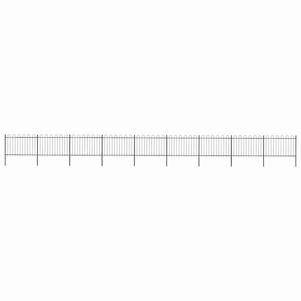 vidaXL Zahradní plot s obloukem nahoře ocelový 1506 x 120 cm černý