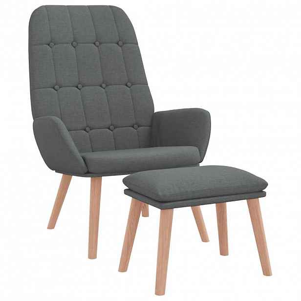 vidaXL Relaxační křeslo s podnožkou tmavě šedé textil