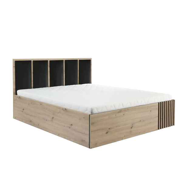 Casarredo Postel s úlož. prostorem 180x200 BARBUS - dub artisan/černá