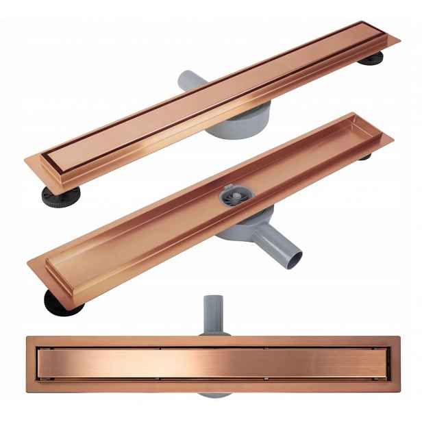 Lineární odtok Neox Pro měděný, kartáčovaný, délka 70 cm