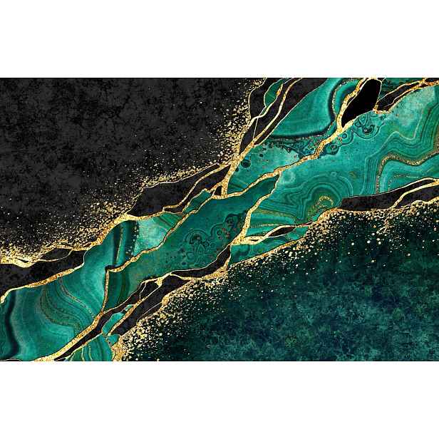 Magnetická maskovací podložka na radiátor Zelený mramor 60x100 cm