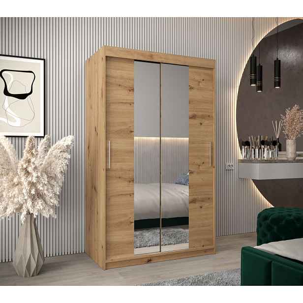 Skříň s posuvnými dveřmi v šířce 120 cm TIMEA 1 - dub artisan