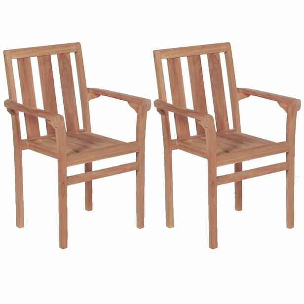 Stohovatelné zahradní židle 2 ks teakové dřevo
