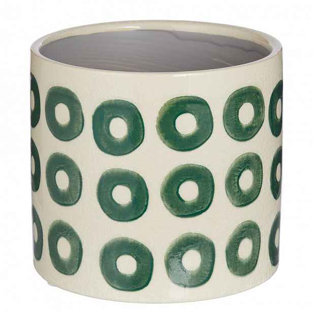 Butlers CIRCLE Květináč 14 cm - béžová/zelená