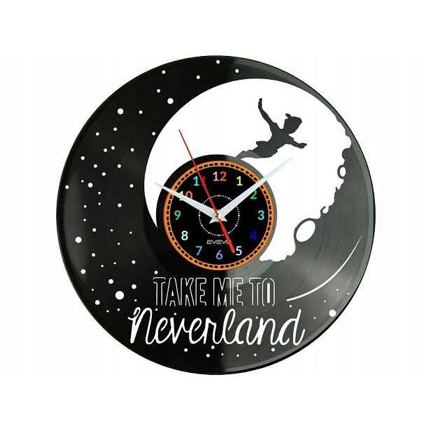 Peter Pan Dárek Originální dekorace do domu Hodiny z vinylové desky