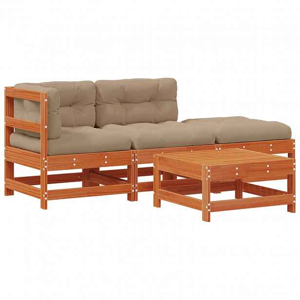 vidaXL Zahradní lounge set 4 ks Voskově hnědá Masivní borovicové dřevo
