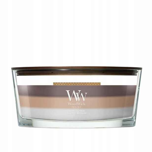WoodWick Radiant Cashmere vonná svíčka elipsa Trilogy 453 g