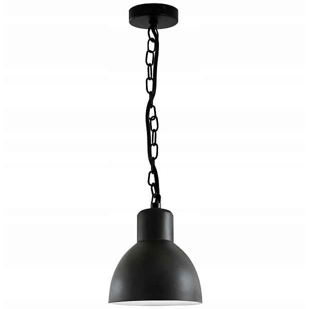 Venkovní závěsná lampa černá matná kulatá na řetězu Polux