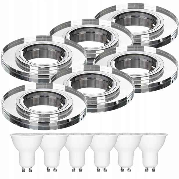 6 x Pevná Skleněná Stropní Lampa Halogenová Lampa Led Žárovky 5W
