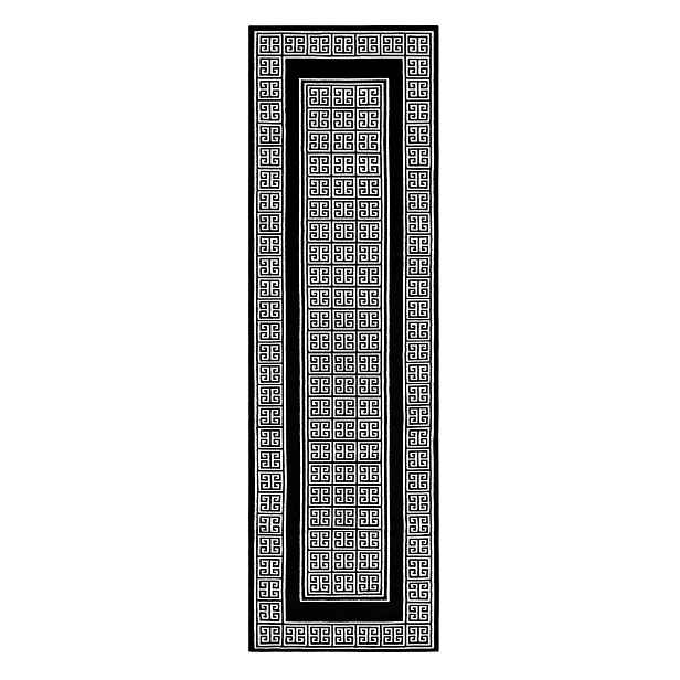Běhoun Gloss 6776 85 greek black/ivory, 70x200, černobílá, ložnice, Dywany Łuszczów