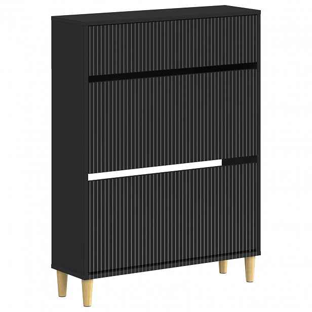 vidaXL Skříň na obuv ARNHEM 78 x 24 x 103 cm Kompozitní dřevo Černá