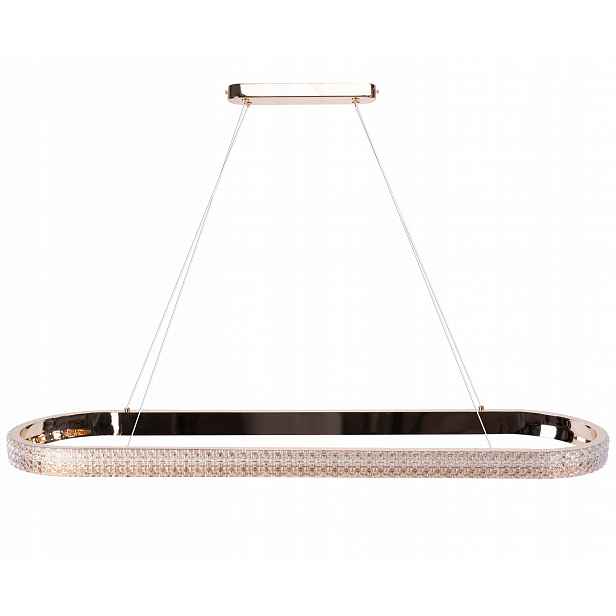Závěsná Lampa Elipsa Led Glamour 90 CM Do Obývacího Pokoje Křišťál Zlatá