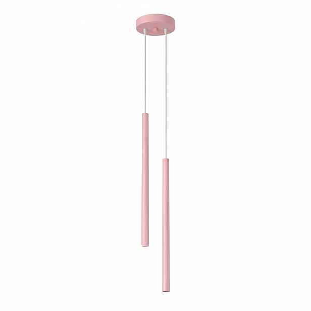 Závěsná lampa Pastelo 2 růžová Suitová lampa růžová 2 závěsné trubky Sollux