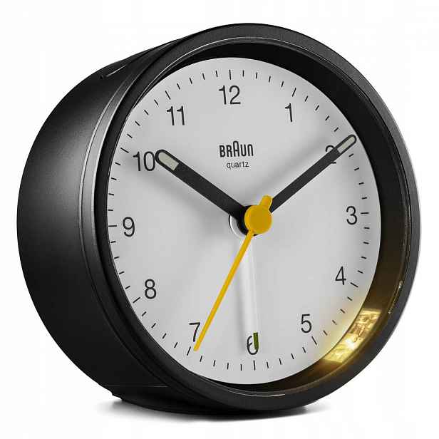 Klasický Budík Braun BC12BW Alarm Zdřímnutí Podsvěcení