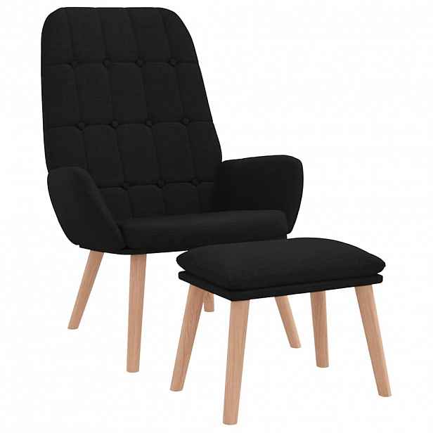 vidaXL Relaxační křeslo s podnožkou černé textil