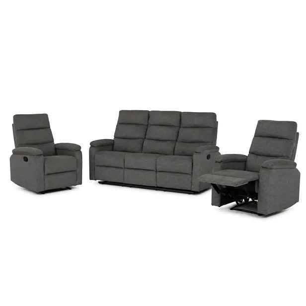Autronic Sedací souprava polohovací ASD-C5980 GREY2 - šedá