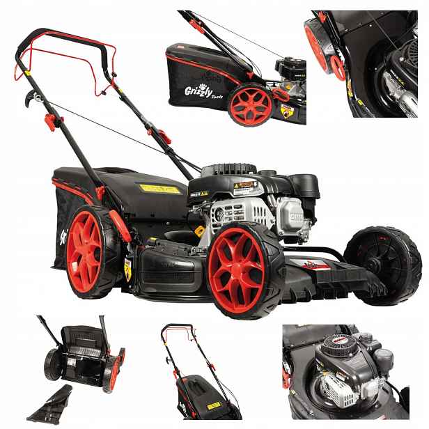 Benzínová sekačka Grizzly Brm 5117-2 A s košem Benzín 70 l 4v1 3,7 km