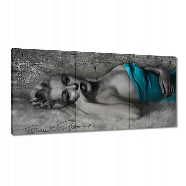 Obrazy 120x60 Marilyn Monroe v tyrkysové barvě