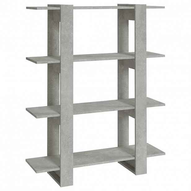 vidaXL Knihovna / dělicí stěna betonově šedá 100 x 30 x 123,5 cm