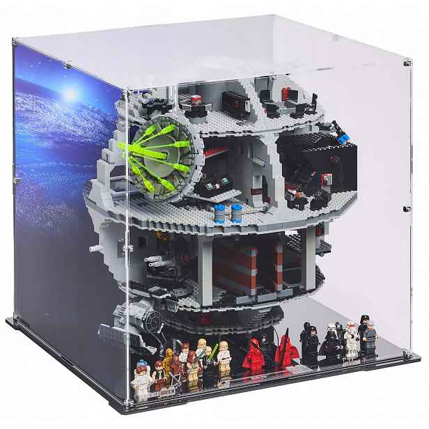 Vitrína s pozadím Blacked Brick pro Lego 75159 Star Wars Hvězda smrti
