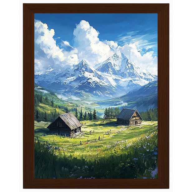 Plakát Rámeček Dřevo Polsko Hory Tatry Polana Louka Hala Dolina 60x80