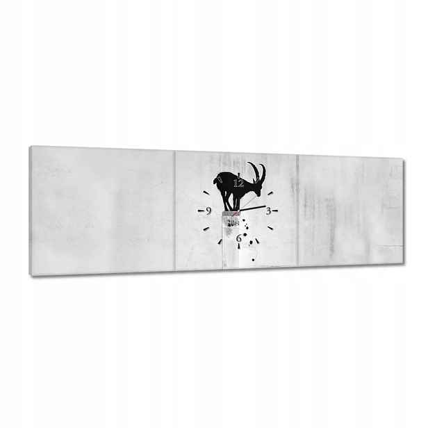 Hodiny 120x40 Kozica Banksy Gazela horská Bez soukromí Mural