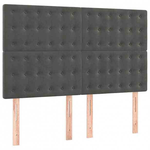 vidaXL Čelo postele tmavě šedé 144x5x118/128 cm sametové