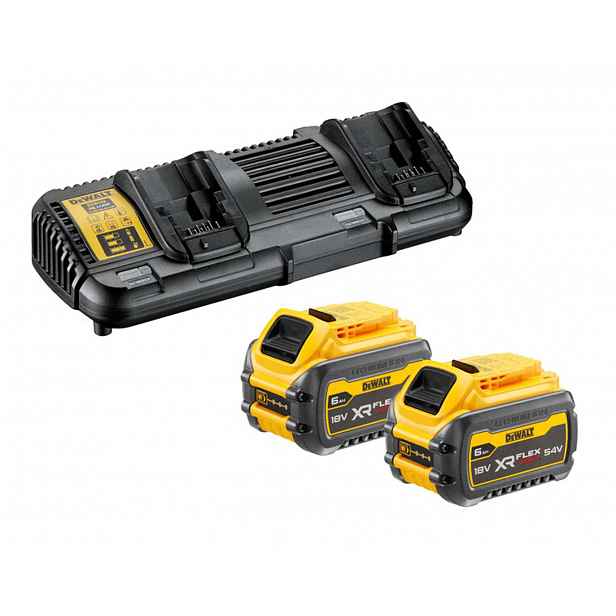 DeWALT - Sada 4A duální nabíječky, 2x aku 18/54 V XR FLEXVOLT 6,0 Ah DCB132T2