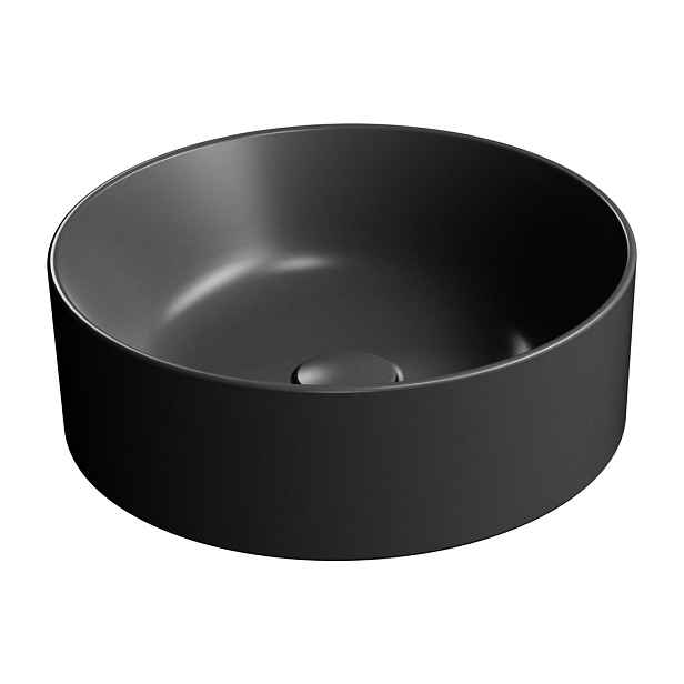GSI KUBE X keramické umyvadlo na desku, průměr 40cm, černá mat