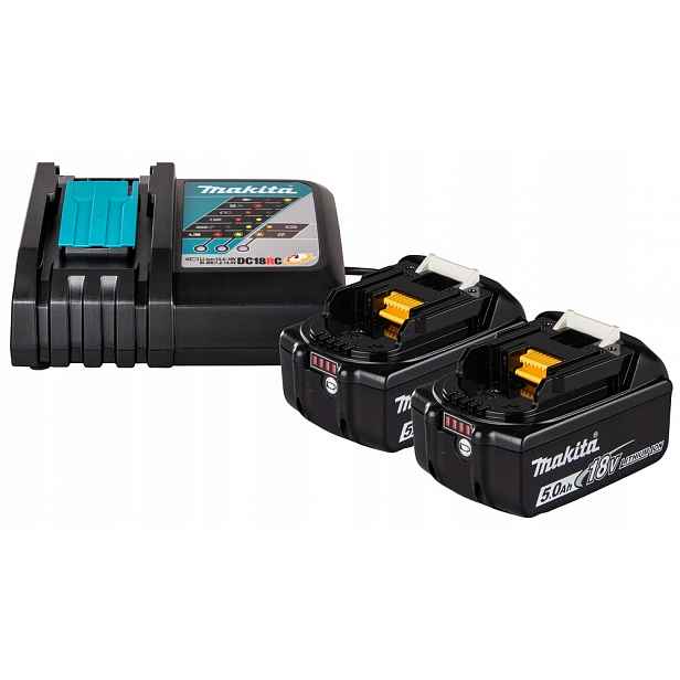 Makita Sada Napájecího Akumulátor 18V 2x5.0Ah Nabíječka DC18RC
