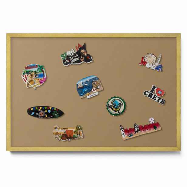 TULUP MAGNETICKÁ TABULE 60x40 cm zlatý rám – Pudrově růžovo-béžová barva